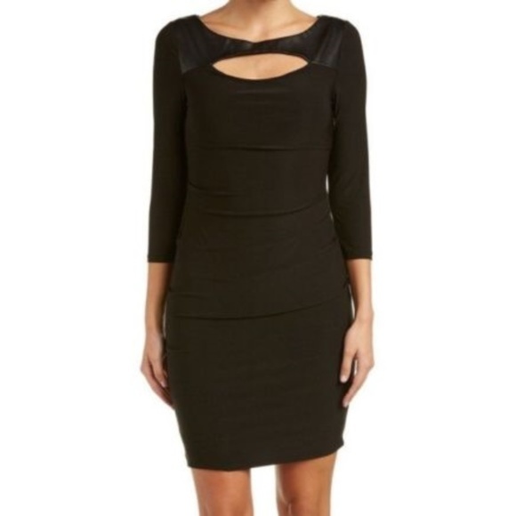 Laundry By Shelli Segal Dresses & Skirts - Laundry by Shelli Segal Leather Yoke Dress
